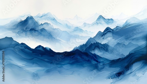 Abstract art dark   light blue patterns with a solid background. Embrace minimalism   negative space. Let your journey be guided by the yak of your experiences.