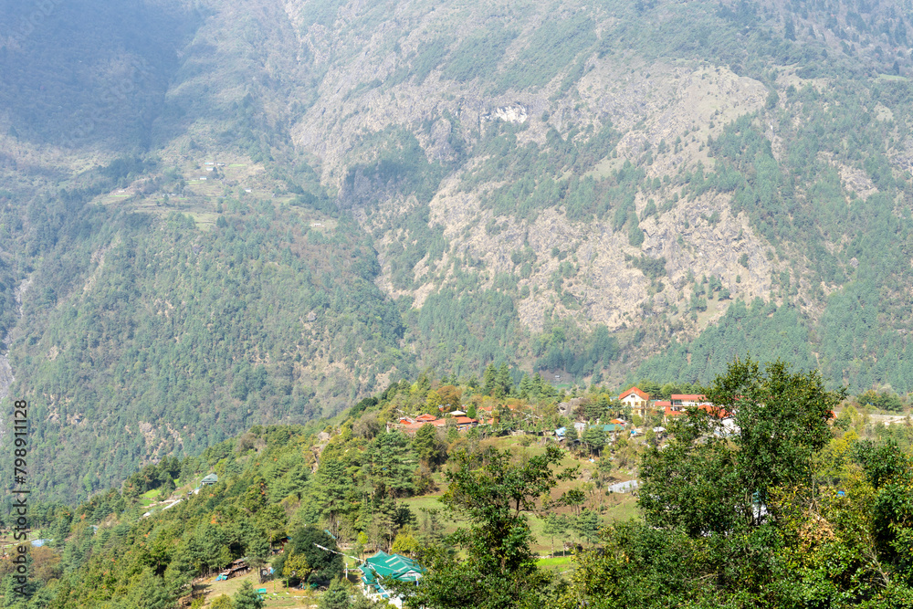 Gorgeous canyon in Nepal Himalayas Gorgeous canyon in Nepal Himalayas