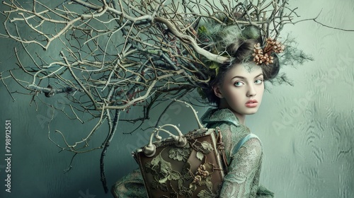 Creative couture Classic handbag entwined with elements of the human form a surreal fashion journey