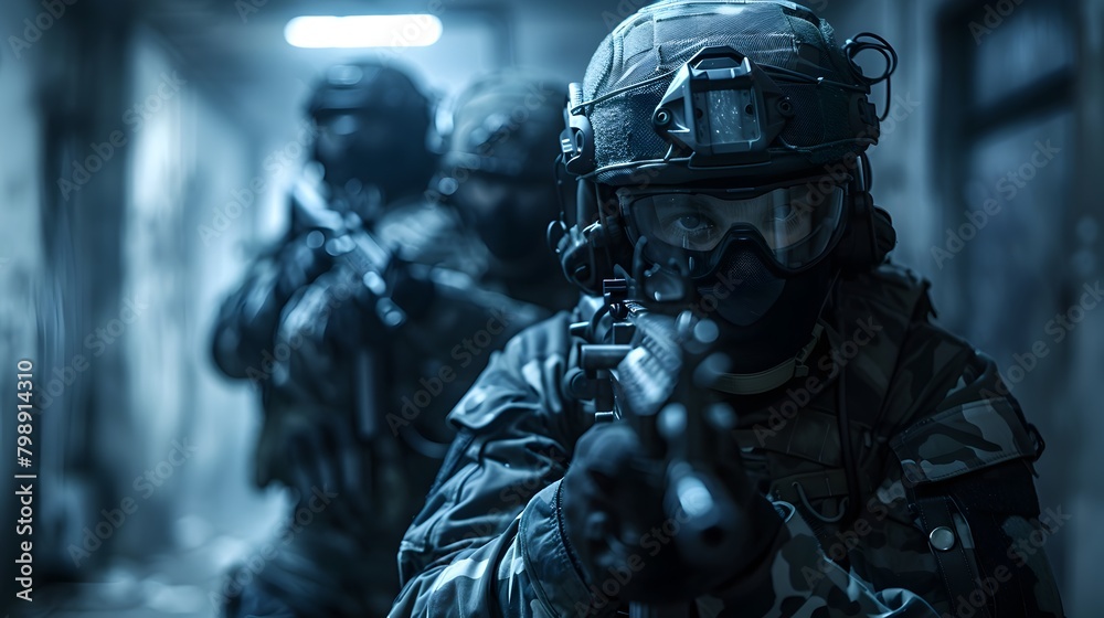 Elite Covert Security Operatives Investigating Potential Threat in Tense Urban Alleyway Setting Elite Covert Security Operatives Investigating Potential Threat in Tense Urban Alleyway Setting