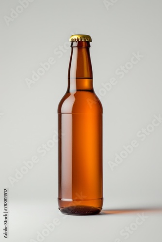 Beer bottle on a white background. Bottle with drink like Ipa  Pale Ale  Pilsner  Porter or Stout