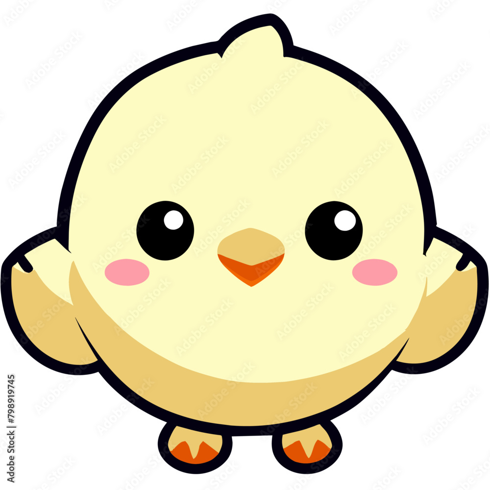 Fototapeta premium chicken full body white background chara