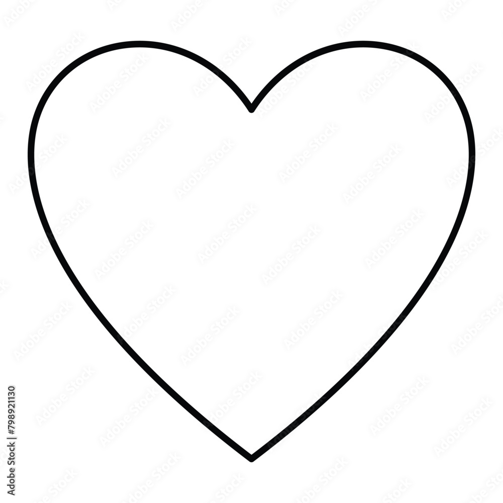 Love symbol. heart line icon, outline vector logo illustration, Isolated heart on a white background