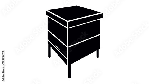 wooden beehive ,  black isolated silhouette
