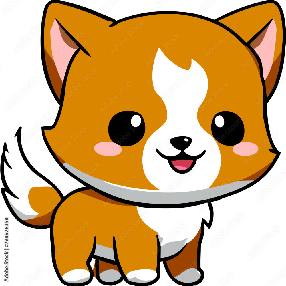 Fototapeta premium cute dog clean line art high det