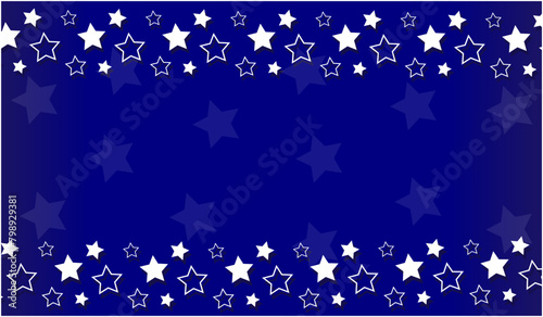 Blue holiday background with stars design template. American flag symbols stars on empty blue background.