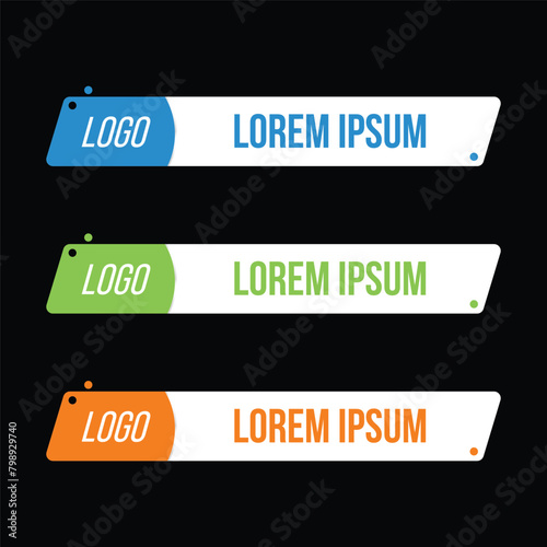 lower third vector illustration on black background