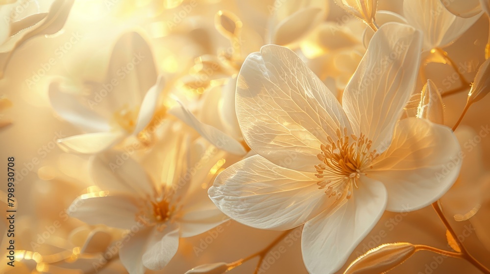 A soft portrait of spring flora, with translucent petals catching the golden rays of a late afternoon, evoking a sense of renewal. A soft portrait of spring flora, with translucent petals catching the golden rays of a late afternoon, evoking a sense of renewal.
