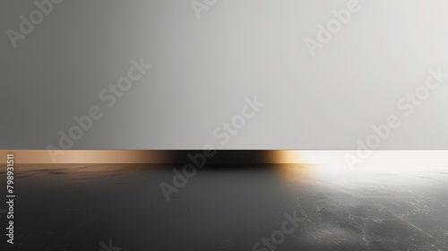 A clean presentation background with a white gradient transitioning to black at the bottom  separated by a thin  polished gold line  