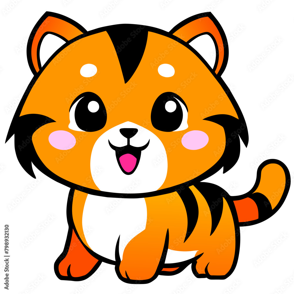 cute tiger clean line art high d cute tiger clean line art high d