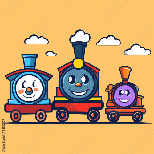 cute trains background art