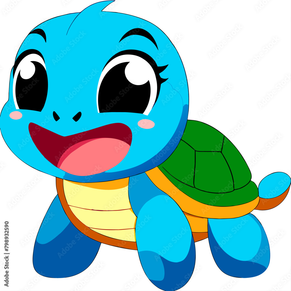 Obraz premium cute turtle clean high detailed