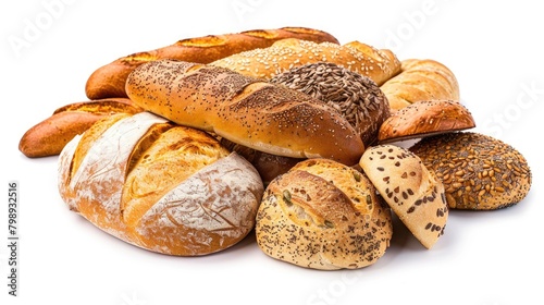 Bread food on a white background photo