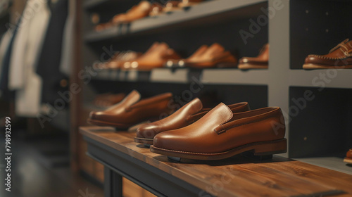 Elegant male slippers showcased in an upscale e-commerce store. © Sobia
