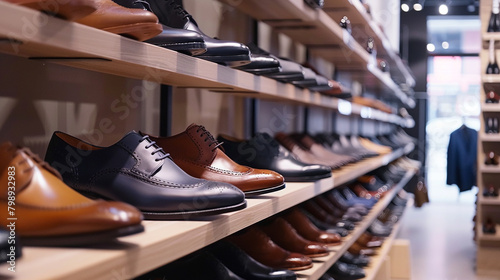 Fashion-forward men's footwear displayed amidst chic women's shoe selections online. photo