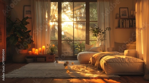 D Rendering of a Comforting and Inviting Interior Design Evoking Coziness