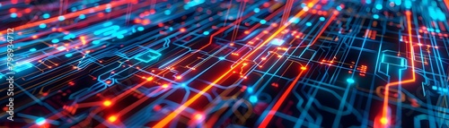 Vibrant Technological Convergence:A 3D Abstract Rendering of Pulsing Energy Fields and Data Streams