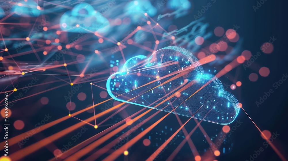 cloud and network Data with science and technology Concept cloud and network Data with science and technology Concept