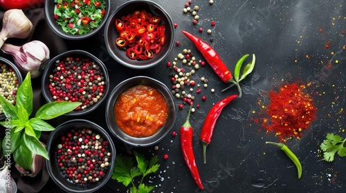 plate of spicy dishes causing discomfort and heartburn, illustrating the connection between spicy food consumption and acid reflux symptoms.