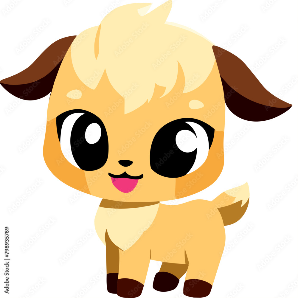 Obraz premium goat smooth minimalist cute eyes full b