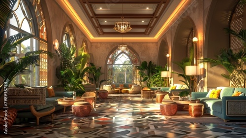 Modern Hospitality A D Rendering of a Sleek Hotel Lobby and Reception © Sittichok
