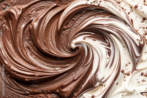 Decadent Swirls of Cocoa with Milk and Chocolate Chips, Art of Dessert Toppings
