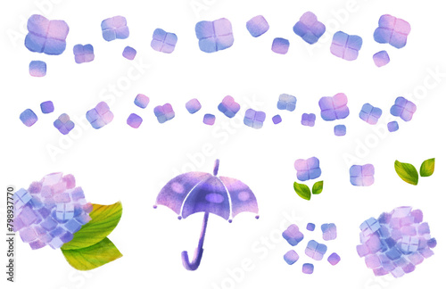 紫陽花　梅雨　パーツセット