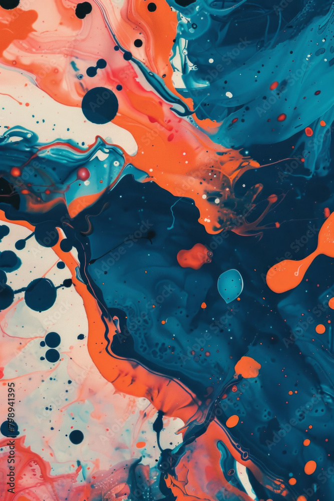 Abstract ink blots, featuring organic shapes and fluid patterns ...