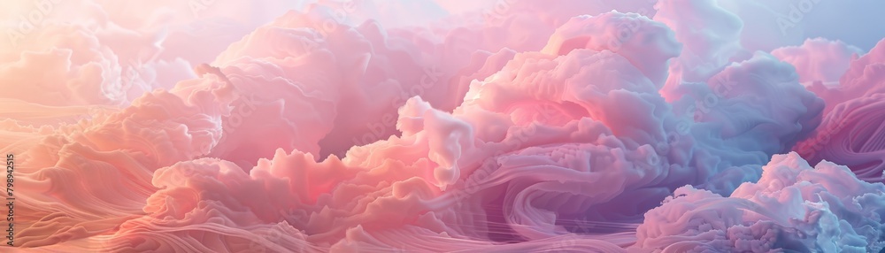 A dreamlike background with soft pastels and swirling cloud formations, serving as a backdrop for a meditation app icon 