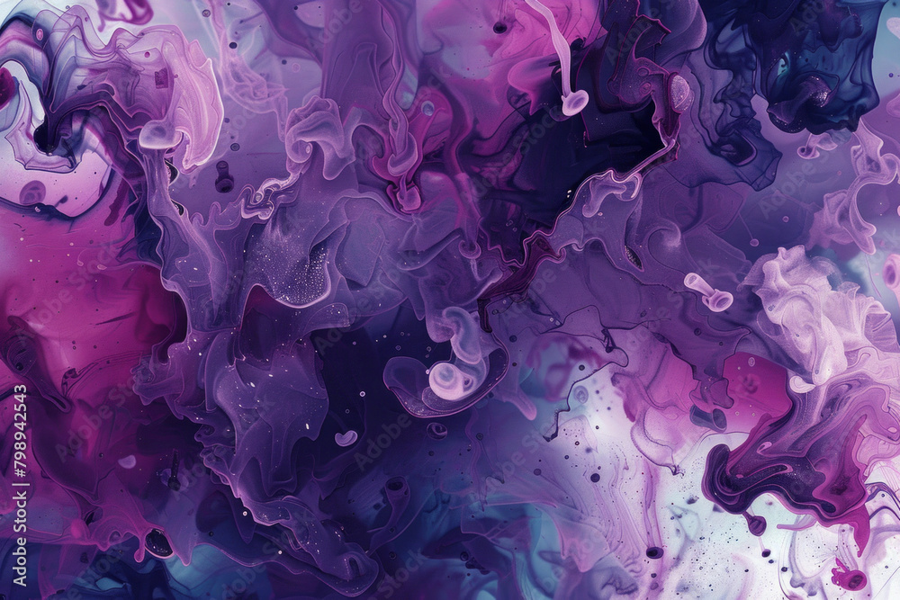 Abstract ink blots, featuring organic shapes and fluid patterns ...