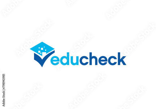 Free Download education check digital logo design vector - GFXLoad