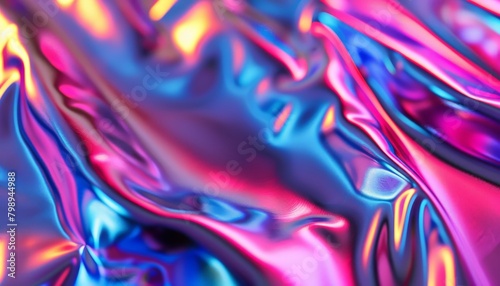 A macro shot of anodized aluminum, showcasing the vibrant, almost iridescent color gradient across its surface 