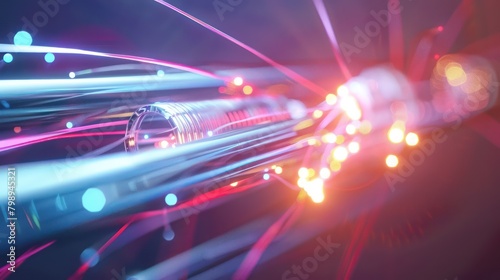 Image of fiber optic cable for data transfer connections in the digital world