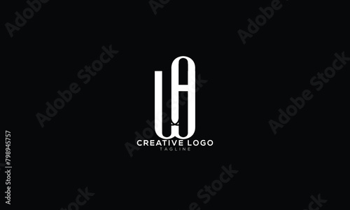 WA AW Abstract initial monogram letter alphabet logo design