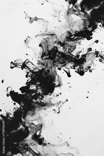 Abstract ink blots  featuring organic shapes and fluid patterns. Abstract ink blot textures offer a playful and artistic backdrop  ideal for conveying creativity 