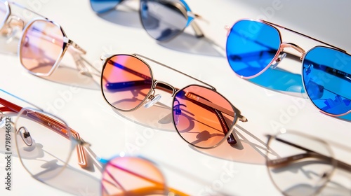 Sunglasses with Vibrant Blue and Pink Lenses