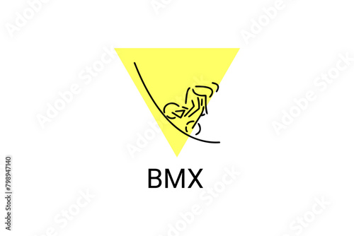 Bicycle motocross or BMX sport vector line icon. sport pictogram, vector illustration.