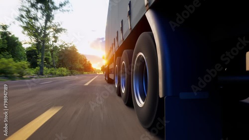 Wheel Truck On Road, Freight Transportation, Mode Of Transport, Transportation, Truck