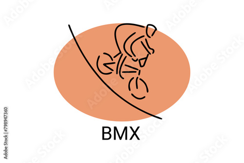 Bicycle motocross or BMX sport vector line icon. sport pictogram, vector illustration.