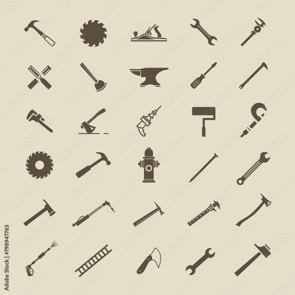 Carpentry tools icons - Regular