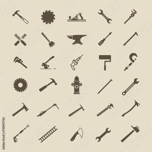 Carpentry tools icons - Regular