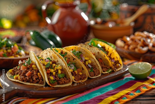 Aromatic spices and bursting flavors Sensory delight with vibrant taco fillings