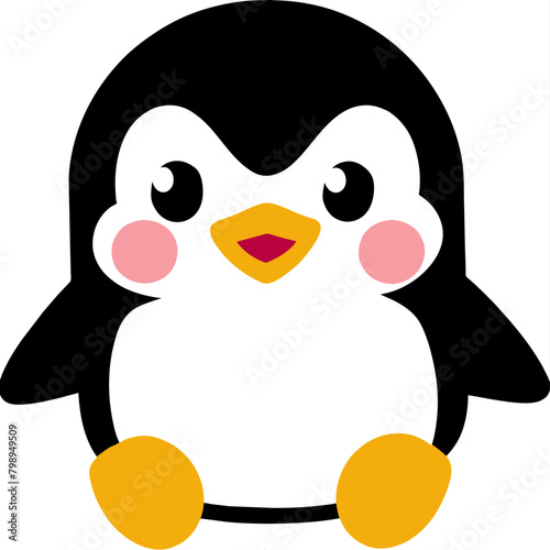 penguins full body white background char