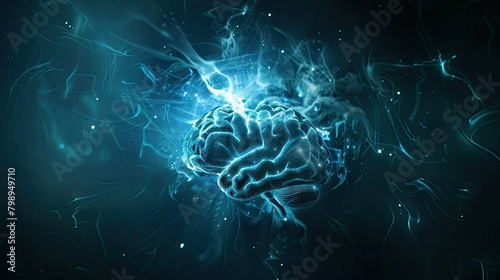 brain technology with elegant background AI generated © Lisa_Art