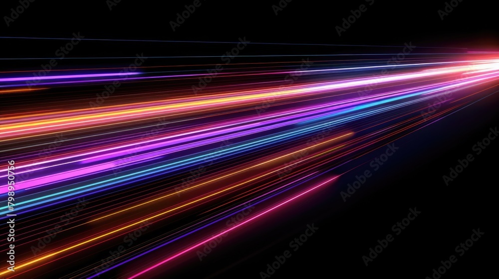 Glowing Line. Abstract Neon Light Stripes Illuminate Bright Background