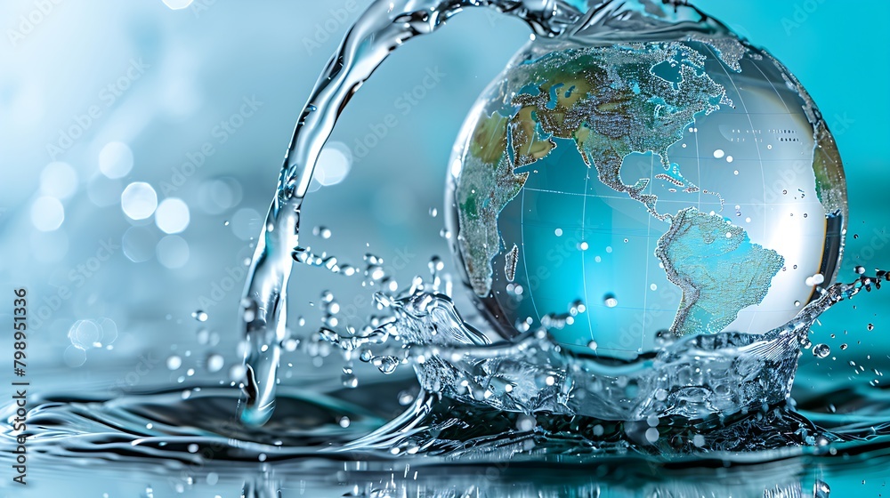 a crystal-clear glass globe with detailed continents, representing Earth a crystal-clear glass globe with detailed continents, representing Earth