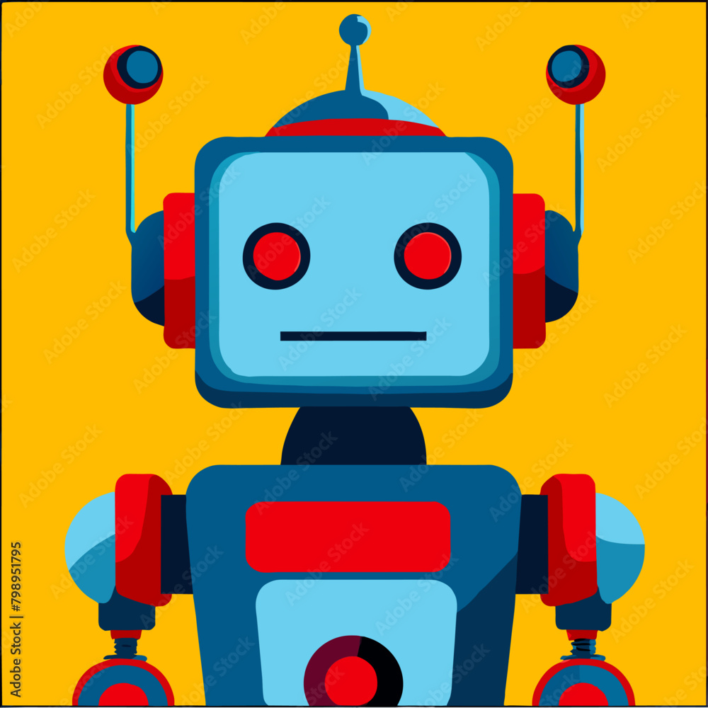 Naklejka premium robot cute background art