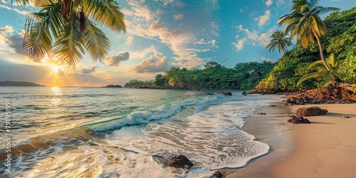 Vibrant flowers, pristine beaches, and crystal-clear waters of Costa Rica. It is a place full of natural beauty and biodiversity photo
