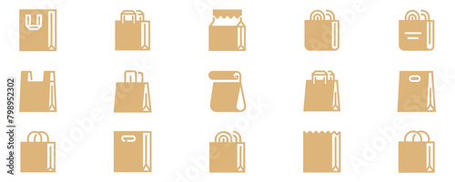 Shopping bag related line icon set. Paper market bag linear icons. Grocery bag outline vector signs and symbols collection. shopping bag icon 