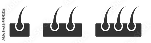 Hair Bulb Silhouette Icon. Vector Illustration.